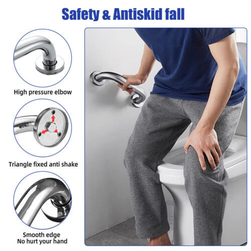 1-4X Edelstahl Haltegriff Badezimmer Sicherheit Handicap Dusche Griff Unterstützung 12" - Bild 7 von 16