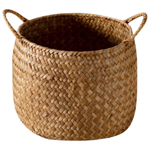 Seagrass Basket Woven Plant Pot Holder Desktop Flower Arrangement Basket Woven