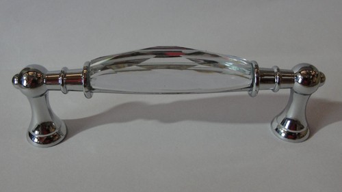 2 NEW Pcs MOOD.SC, 3.75" Hole Center, Crystal/Chrome Cabinet Handles - Picture 2 of 7