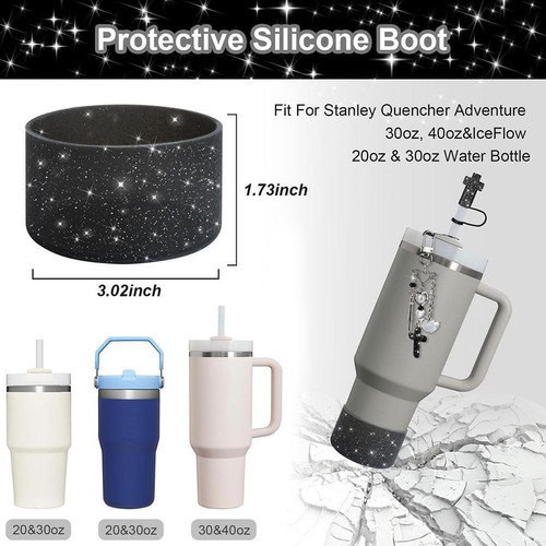 Set accessori per tazze copri cannuccia manico bottiglia Boo V3I2 supporto silicone W9H4 - Foto 6 di 14