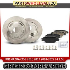 6x Rear Disc Brake Rotor Ceramic Brake Pad For Mazda Cx-9 2016-2022 L4 2.5l