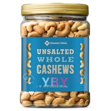 Member's Mark Unsalted Whole Cashews 33 oz