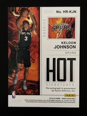 2019-20 Panini NBA Hoops Keldon Johnson Hot Signatures Rookie Card