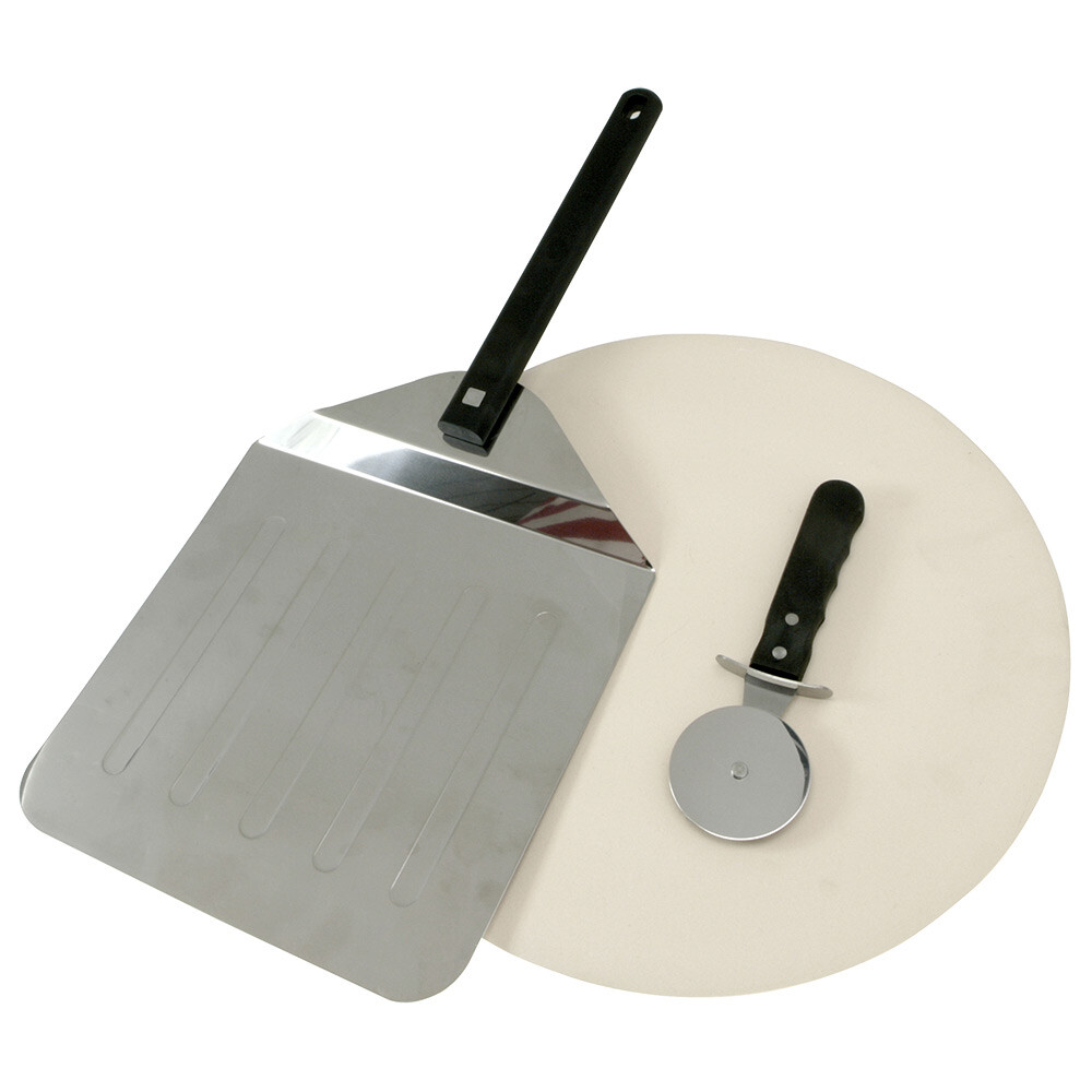 Mr. BarBQ Grill Stone Pizza Set 15" Inch Pizza Stone Peel and Cutter