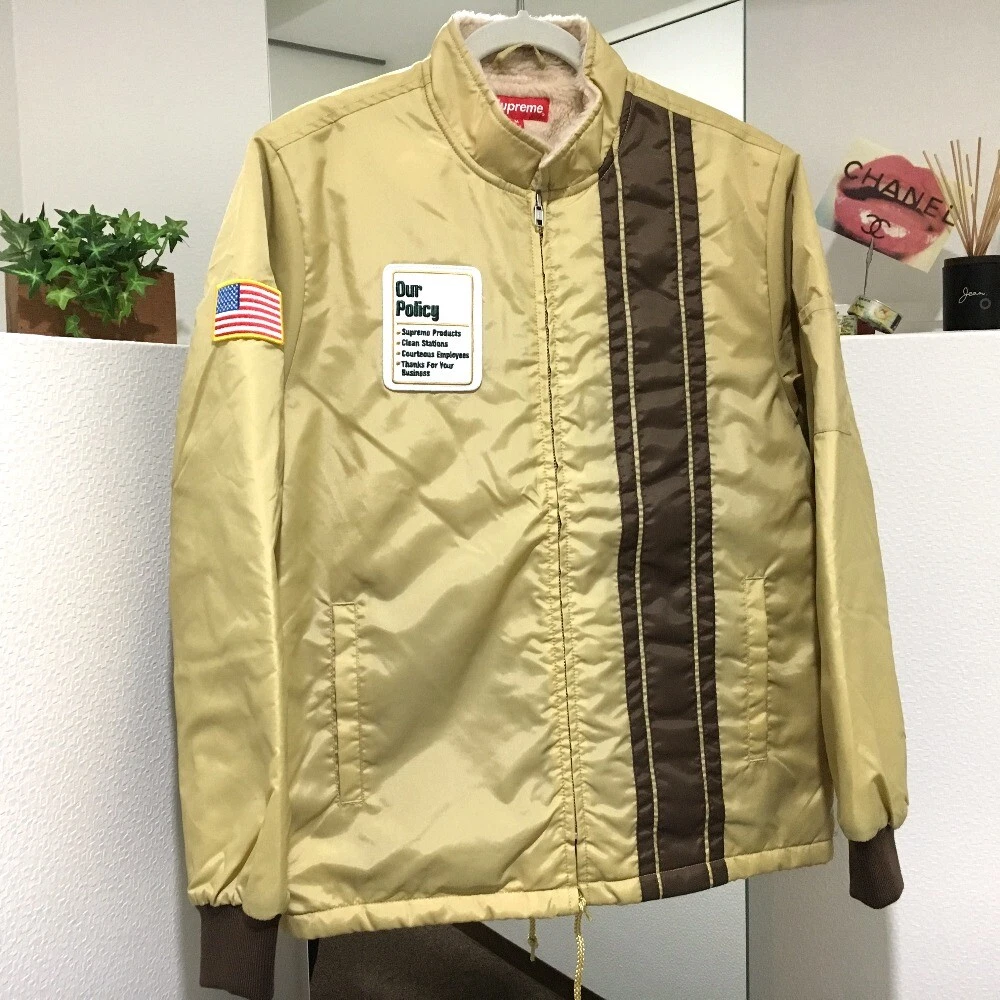 VESTE INUTILISÉE SUPREME 17aw Pit Crew veste en nylon beige