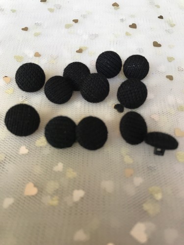 Au Made 12 x 11 mm black knit covered buttons shanked buttons 11 mm buttons new - Picture 12 of 12
