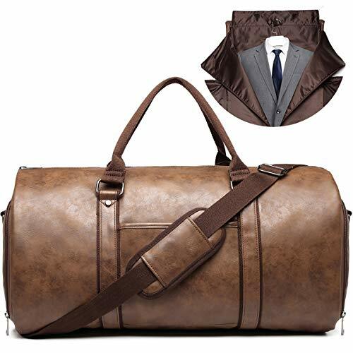 BOLOSTA Carry on Garment Bags for Travel Leather Garment Duffel Bag for Men with Shoe compartment,waterproof Convertible Hanging Mens