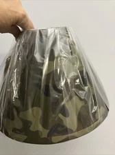 New Lot Of 4, 2 Green + 2 Blue Camouflage Lamp Shades By Restore & Restyle