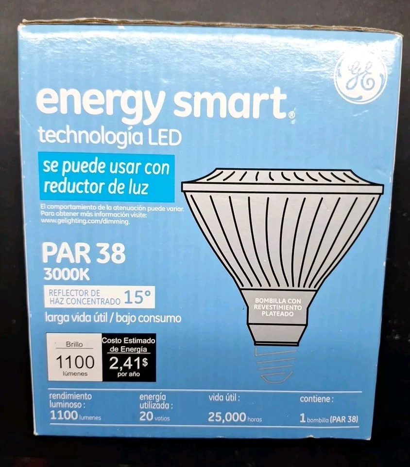 GE ENERGY SMART LED 3000K  DIMMABLE PAR38 1100 Lumens 20 Watt 15° Spot Light🔵 - Image 2 of 4