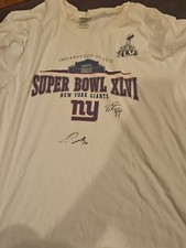 Ahmad Bradshaw Prince Amukamara signed xlvi t-shirt giants size xxl 2x Auto Sig