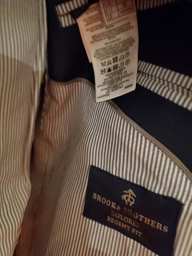 Brooks Brothers Explorer Blazer Jacket Regent Fit Size 40L Navy Blue Casual Work - Picture 14 of 14