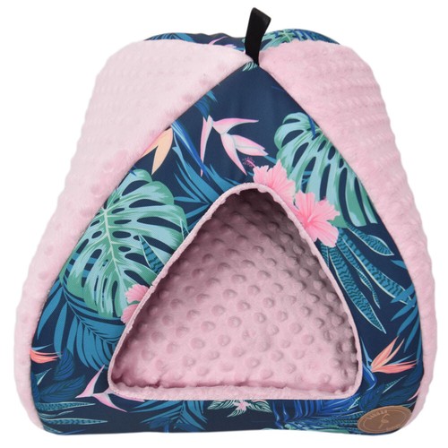 Cueva para perros WauWau / Cueva para gatos / Bella tropical / Rosa Minky 40 cm x 40 cm - Imagen 2 de 8