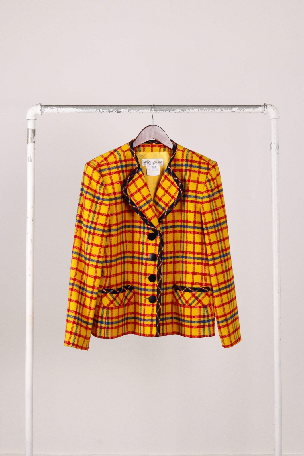 Giacca blazer Yves Saint Laurent Encore AW95 'Yellow Tartan Plaid' (1995)