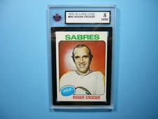 1975/76 O-PEE-CHEE NHL HOCKEY CARD #350 ROGER CROZIER KSA 8 NM/MT SHARP+ OPC