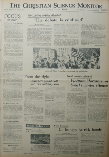 VIETNAM POLICY DIVIDE MARCH ISRAEL GAZA DILEMNA April 8 1970 CS Monitor 50th - Picture 2 of 3