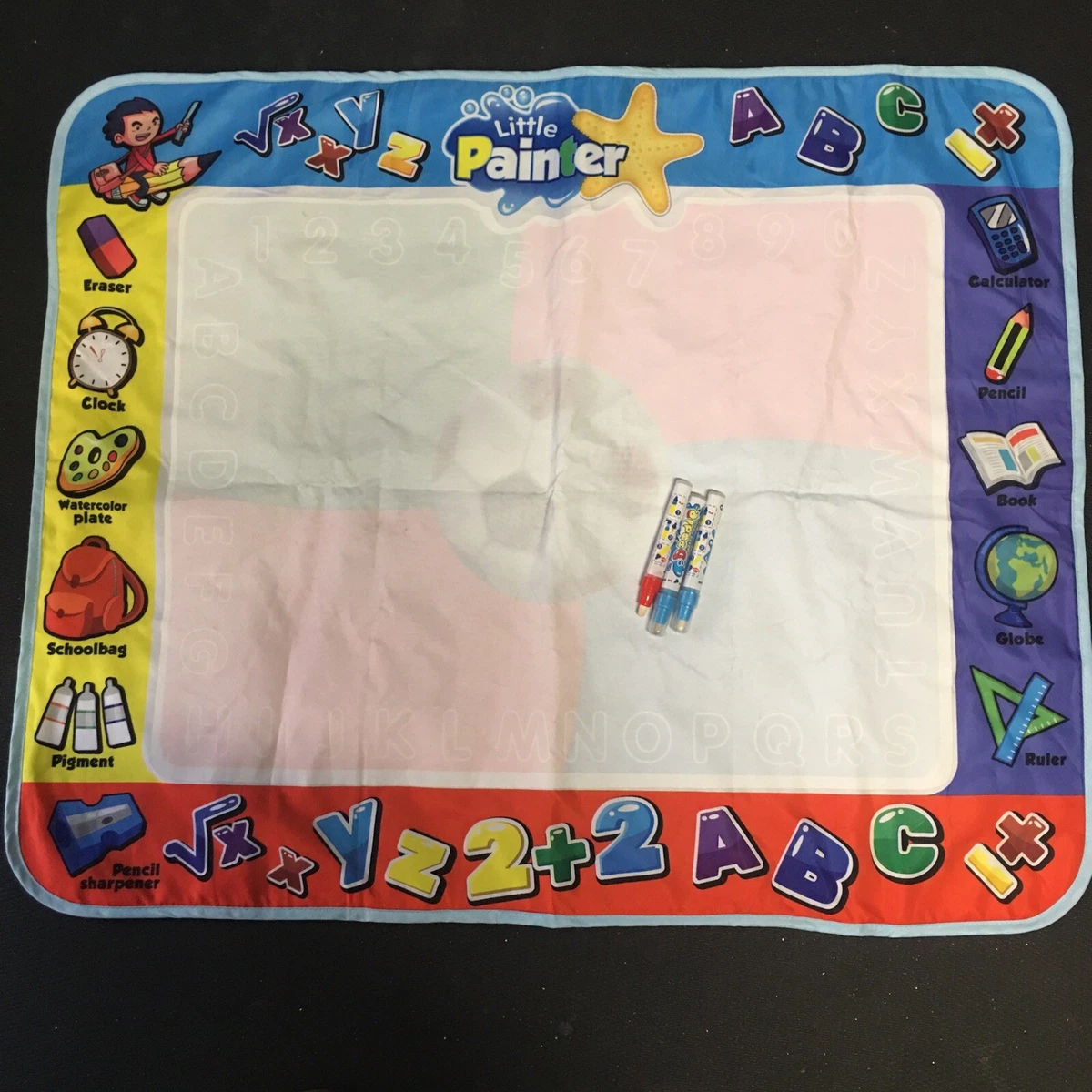 Kids Water Drawing Aqua Doodle Home Mat Pad Painting Board Magic Pen Toys Gift