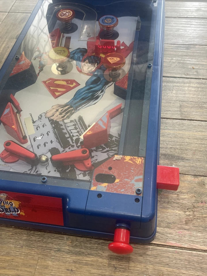 Superman Saving The World Pinball Machine Table Top Pinball RARE DC Comics Game - Image 3 of 4