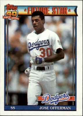 1991 Topps #587 Jose Offerman UER Text says he signed 76, but bio says 1988 - NM