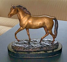 BEAUTIFUL ART BRASS OR BRONZE CHENILLON HORSE SCULPTURE 8