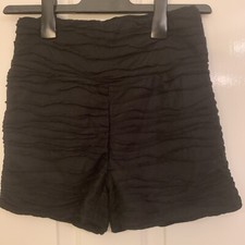 8 small shorts black ruched ruffled stretchy elasticated Shein BNWoT