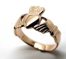 Size U Genuine Solid 9ct 9kt Heavy Rose Gold Extra Large Irish Claddagh Ring