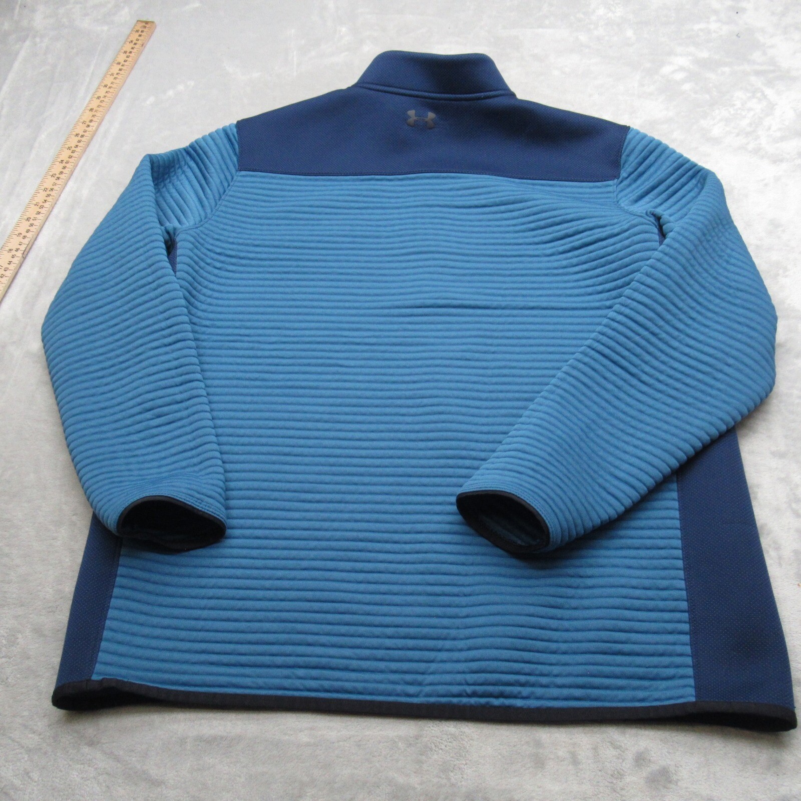 Under Armour Golf Jacket Mens XL Sea Blue Storm Defender HalfZip Pullover Ribbed thumbnail 2