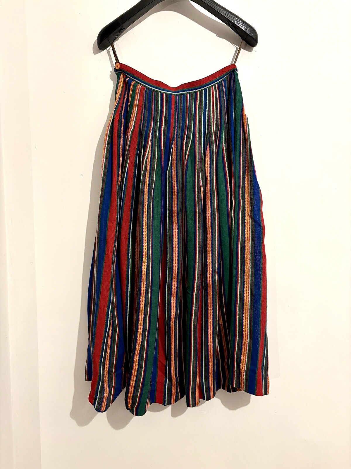 YSL SAINT LAURENT Rive Gauche Gonna plissettata multicolore a righe arcobaleno