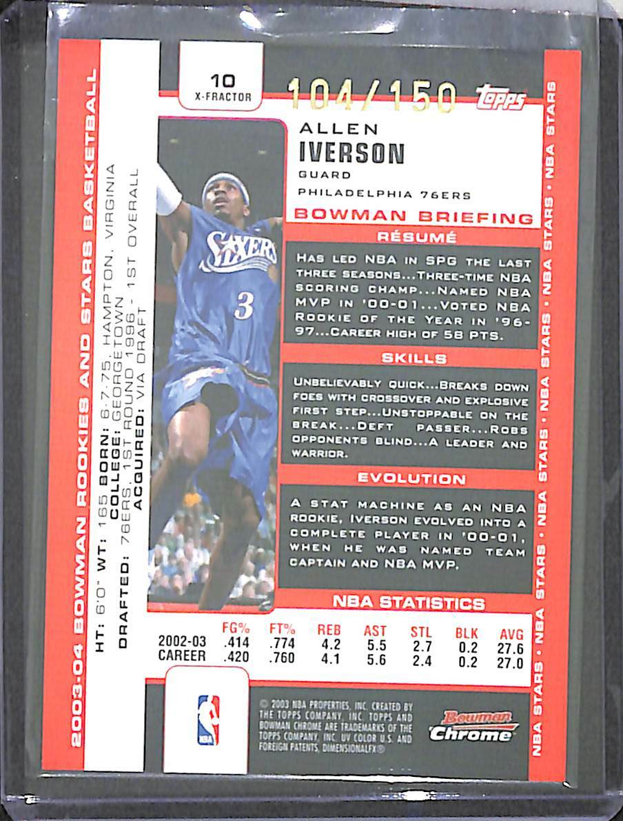 その他 ALLEN IVERSON Bowman Chrome REFRACTOR s-l400.jpg