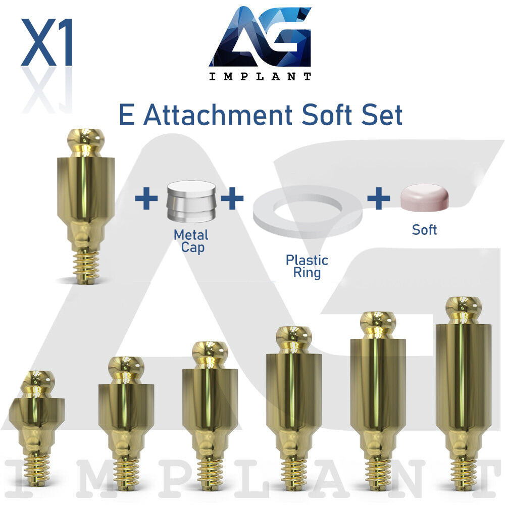 Retention Cap Dental Examination Chairs 5x Kit Dental Angulated 18° Ball Attachment ...