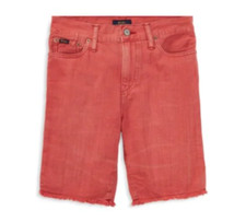 NWT Polo Ralph Lauren Boys' Big Kid Finn Red Denim Shorts 10 pjl0221