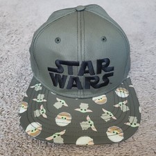 Star Wars Baby Yoda Hat Cap Green Adjustable Snap Back Wide Brim Youth Teens 14 