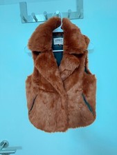 Burnt Orange Fur Vest; Size Small