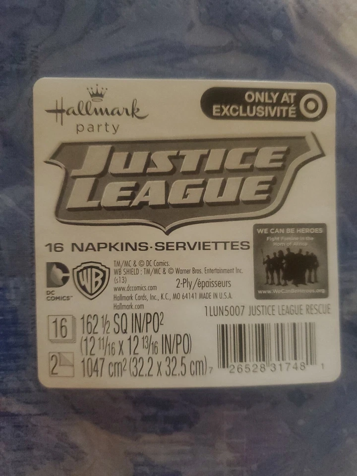 Servilletas de fiesta de cumpleaños de superhéroes Justice League Hallmark DC Comics 48 unidades nuevas en paquete Foto 4 de 4