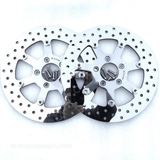 2 Harley Polish 11.8 Front Brake Turbine Floating Rotors 7 Spoke Touring W/ Bolt