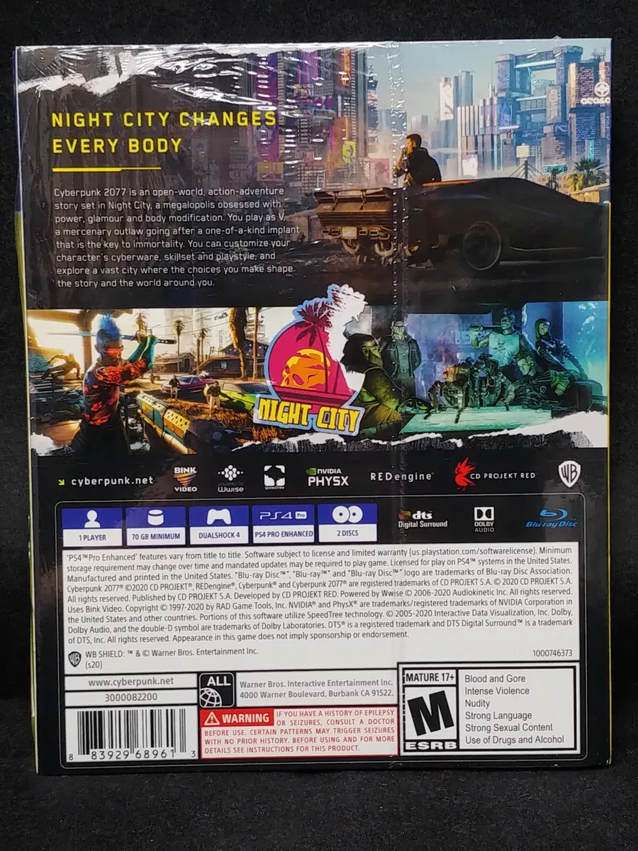 Cyberpunk 2077 (PS4 / Upgrade to PS5 Version) BRAND NEW 883929689613