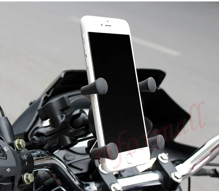 ABS Handlebar Mobile Phone Holder With USB Charge Motorcycle Motorbike Universal - Image 3 of 4