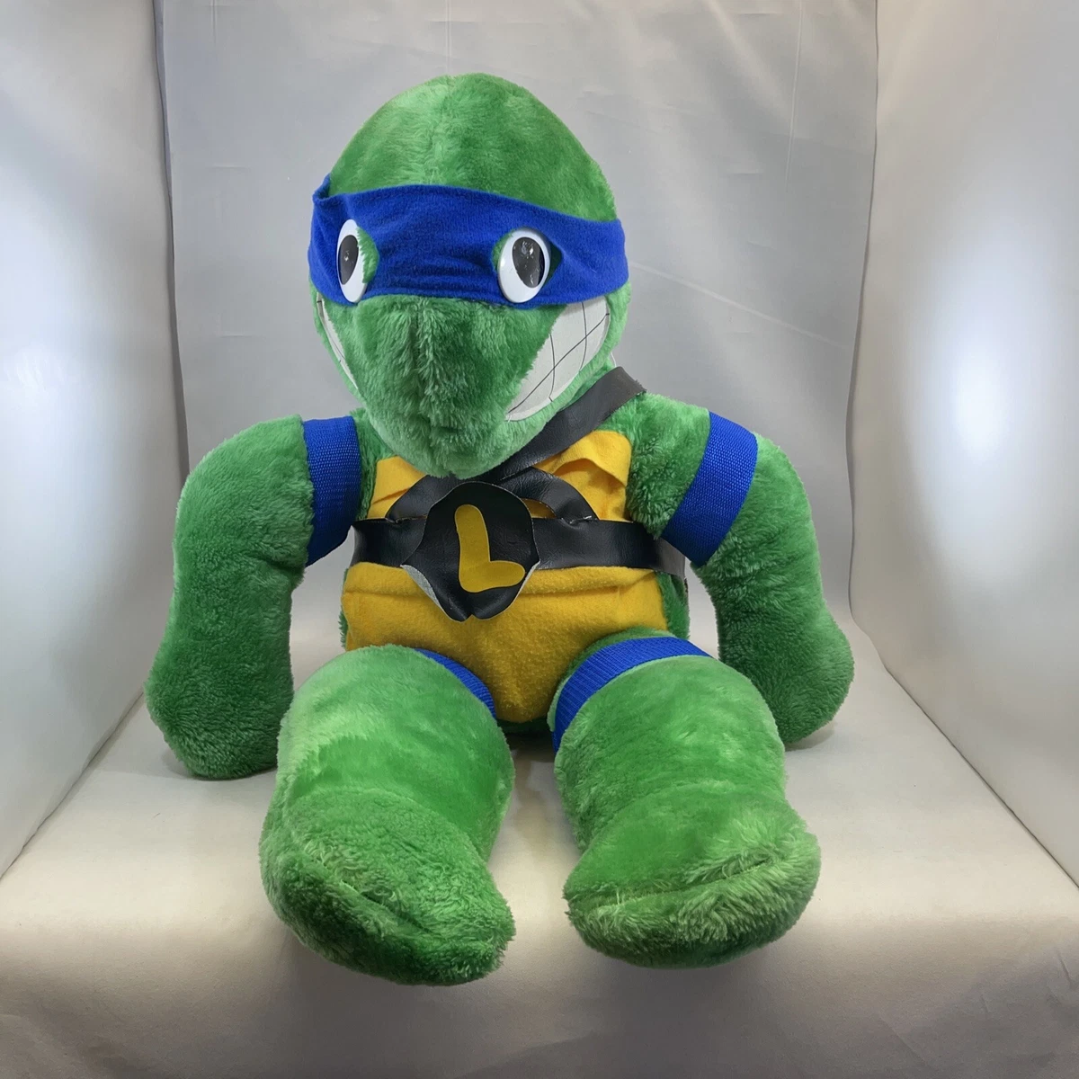 TMNT TEENAGE MUTANT NINJA TURTLES PLUSH SOFT TOY LEONARDO 1989 PLAYMATES