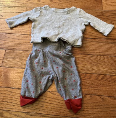 To Months Baby Clothes Old Navy Green Thermal Red Star Pants