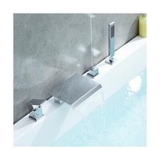 Roman Tub Faucet Waterfall Tub Filler Faucet with Hand Shower Sprayer, Chrome...