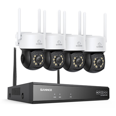 SANNCE 5MP 10CH NVR Wireless PT Security Camera System Color Night Two Way Audio