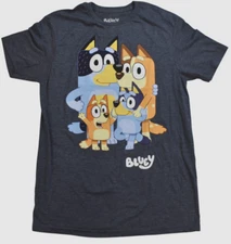 Bluey Men's Family Group Shot Children's Learning Series Graphic Shirt New S-2XL
