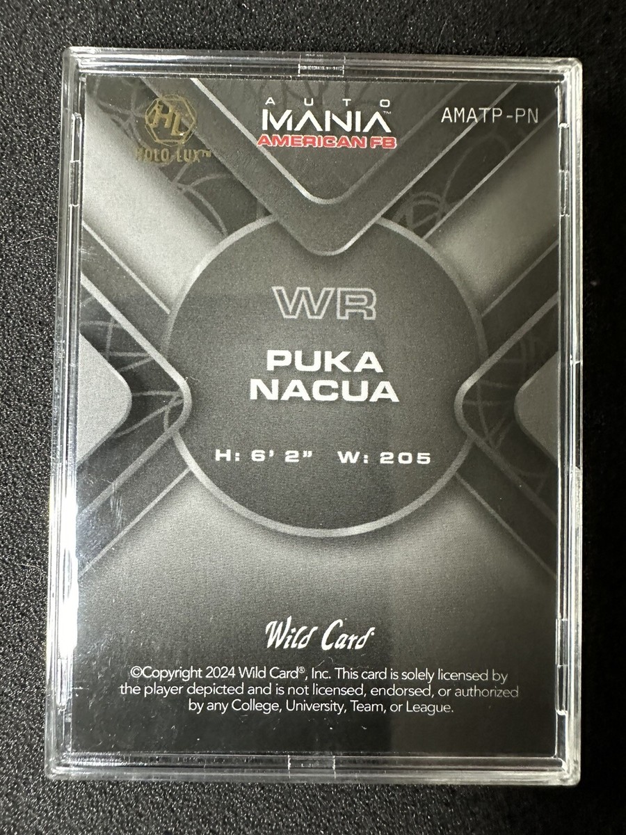 タレントカード una Puka Nacua 2024 Wild Card Auto Mania #'d 15/25 Rookie RC American
