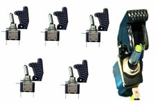 Set of 5 Carbon Fiber Look Green Light Led Aircraft Type Toggle Switch 12V Dc