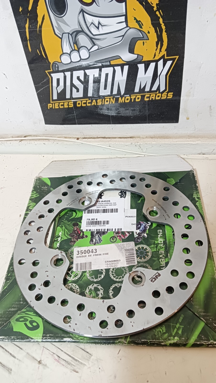 Disque de frein arrière 220 mm NG Braking en acier durable pour KXF 400