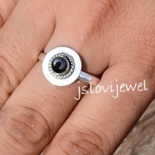 Black Onyx Gemstone 925 Sterling Silver Handmade Ring Shining Look Jewelry