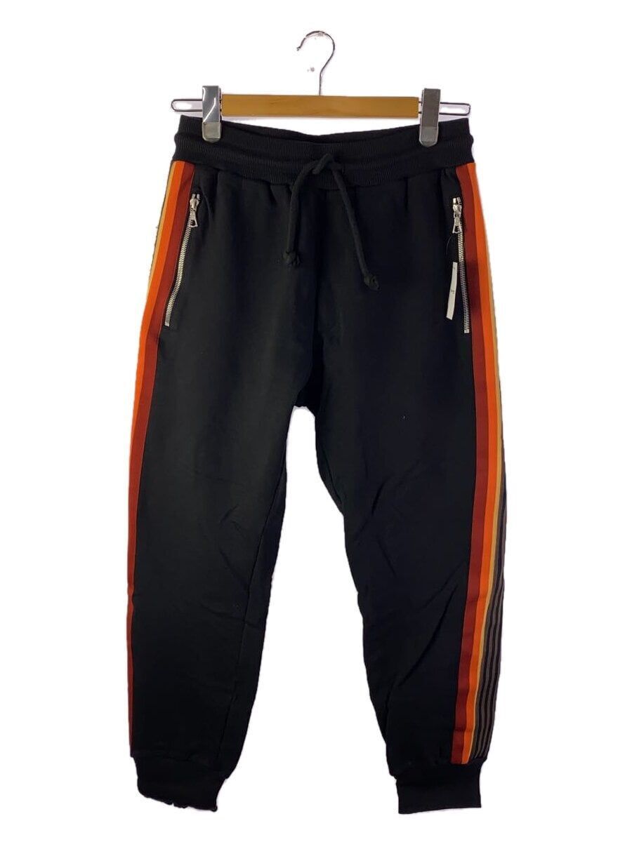 DRIES VAN NOTEN Other Side Line Sweat Track Pants Cotton Black 