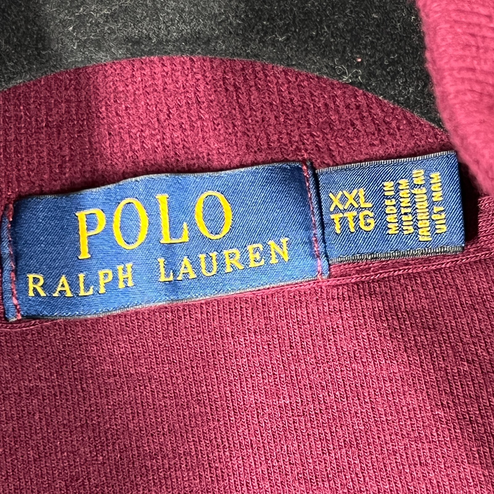 Polo Ralph Lauren 1 4 Zip Uomo 2XL Marrone Preppy Pullover Felpa Maglia Pony