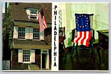 Betsy Ross House Philadelphia Pennsylvania Vintage Postcard Old Glory Home