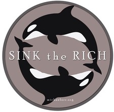 Sink the Rich, sticker, graffiti, resist, orcas, 1 , occupy wallstreet