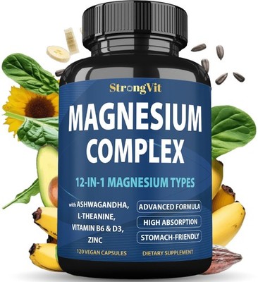 Magnesium Complex for Women and Men, 12 in 1 120 Count (Pack of 1) 